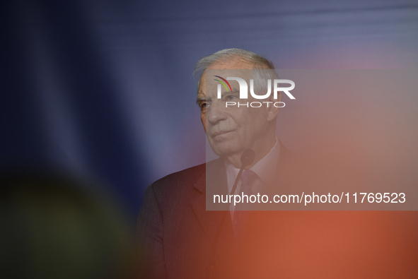 EU's High Representative for Foreign Affairs and Security Policy Josep Borell looks on during a press conference in Warsaw, Poland, on Novem...