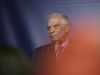 EU's High Representative for Foreign Affairs and Security Policy Josep Borell looks on during a press conference in Warsaw, Poland, on Novem...