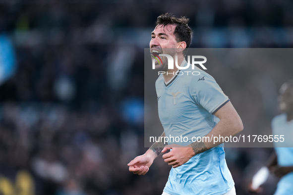 Alessio Romagnoli of SS Lazio celebrates after scoring first goal during the UEFA Europa League 2024/25 League Phase MD4 match between SS La...