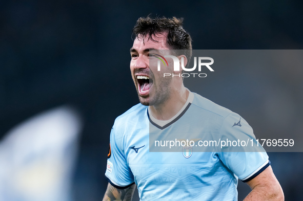 Alessio Romagnoli of SS Lazio celebrates after scoring first goal during the UEFA Europa League 2024/25 League Phase MD4 match between SS La...