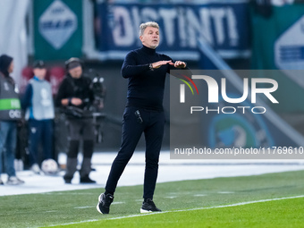 Marco Baroni head coach of SS Lazio gestures during the UEFA Europa League 2024/25 League Phase MD4 match between SS Lazio and FC Porto at S...