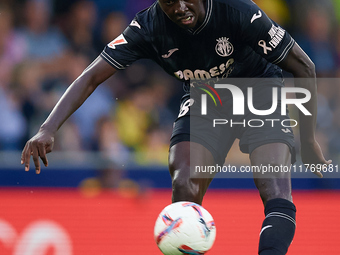 Gueye of Villarreal CF is in action during the LaLiga EA Sports match between Villarreal CF and Deportivo Alaves at Estadio de la Ceramica i...