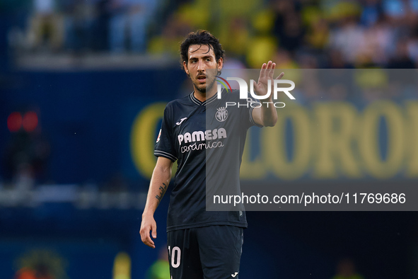 Dani Parejo of Villarreal CF reacts during the LaLiga EA Sports match between Villarreal CF and Deportivo Alaves at Estadio de la Ceramica i...