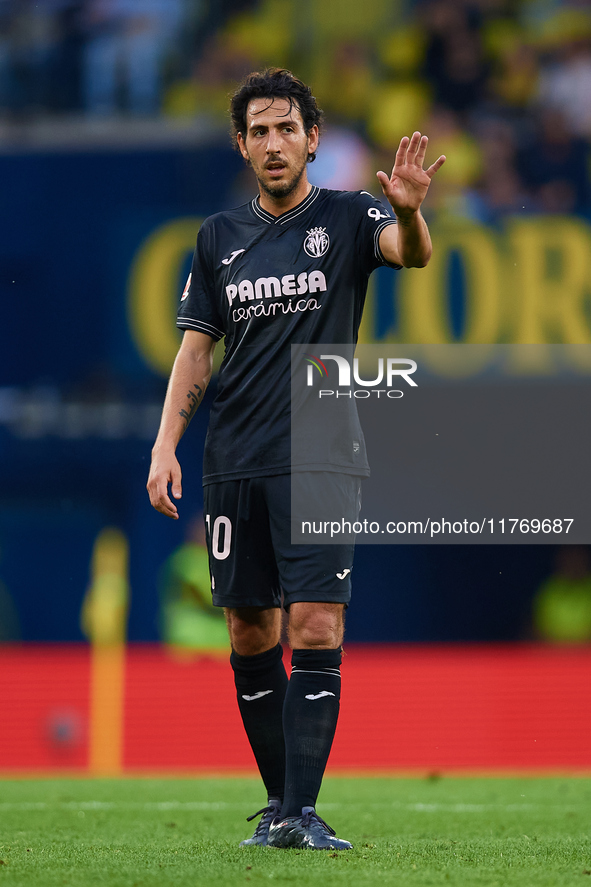 Dani Parejo of Villarreal CF reacts during the LaLiga EA Sports match between Villarreal CF and Deportivo Alaves at Estadio de la Ceramica i...