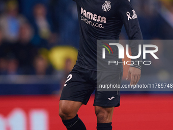 Juan Bernat of Villarreal CF reacts during the LaLiga EA Sports match between Villarreal CF and Deportivo Alaves at Estadio de la Ceramica i...