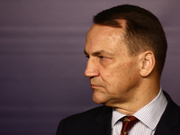 Minister of Foreign Affairs of Poland Radoslaw Sikorski during the press conference in Warsaw, Poland on November 12, 2024. (