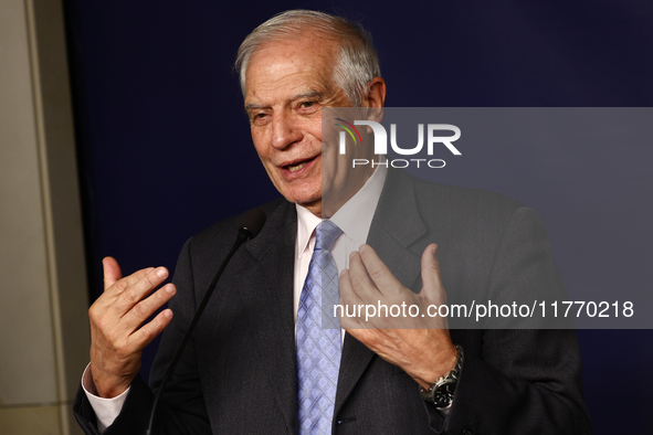 High Representative of the Union for Foreign Affairs and Security Policy Josep Borrell during the press conference in Warsaw, Poland on Nove...