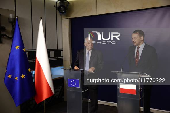 High Representative of the Union for Foreign Affairs and Security Policy Josep Borrell and Minister of Foreign Affairs of Poland Radoslaw Si...