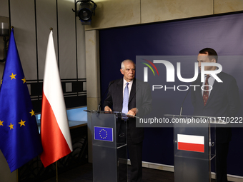 High Representative of the Union for Foreign Affairs and Security Policy Josep Borrell and Minister of Foreign Affairs of Poland Radoslaw Si...