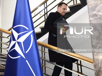 Minister of Foreign Affairs of Poland Radoslaw Sikorski after the press conference in Warsaw, Poland on November 12, 2024. (