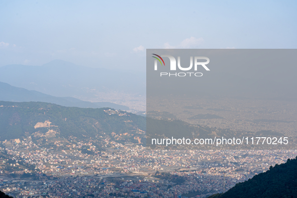 The air pollution level increases significantly in Kathmandu, Nepal, on November 12, 2024. 