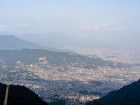 The air pollution level increases significantly in Kathmandu, Nepal, on November 12, 2024. (