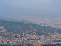 The air pollution level increases significantly in Kathmandu, Nepal, on November 12, 2024. (