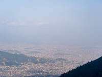 The air pollution level increases significantly in Kathmandu, Nepal, on November 12, 2024. (