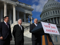 House Majority Leader Steve Scalise (R-LA) Leader Steve Scalise speaks at a GOP press conference on the steps of the U.S. Capitol in Washing...