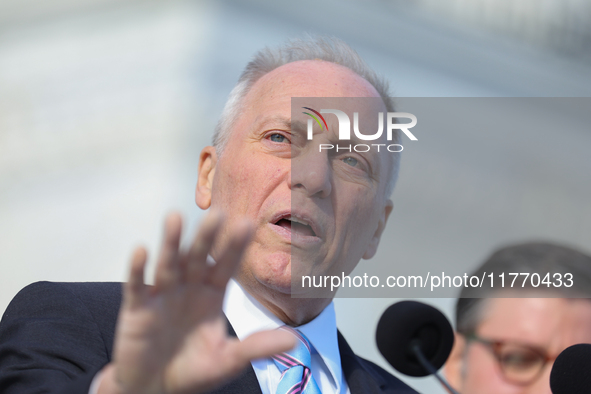 House Majority Leader Steve Scalise (R-LA) Leader Steve Scalise speaks at a GOP press conference on the steps of the U.S. Capitol in Washing...