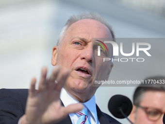 House Majority Leader Steve Scalise (R-LA) Leader Steve Scalise speaks at a GOP press conference on the steps of the U.S. Capitol in Washing...