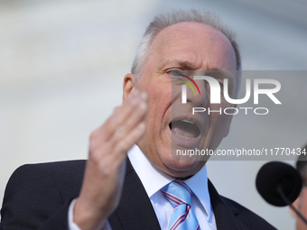 House Majority Leader Steve Scalise (R-LA) Leader Steve Scalise speaks at a GOP press conference on the steps of the U.S. Capitol in Washing...