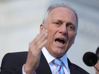 House Majority Leader Steve Scalise (R-LA) Leader Steve Scalise speaks at a GOP press conference on the steps of the U.S. Capitol in Washing...