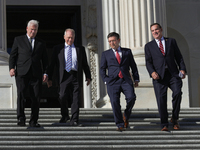 House Majority Whip Tom Emmer (R-MN), Leader Steve Scalise (R-LA), Speaker Mike Johnson (R-LA) and Chair of the National Republican Congress...