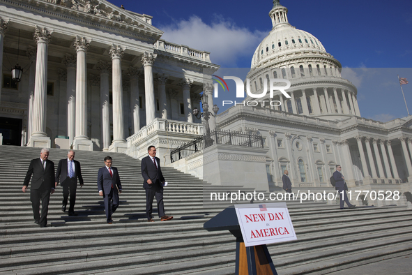 House Majority Whip Tom Emmer (R-MN), Leader Steve Scalise (R-LA), Speaker Mike Johnson (R-LA) and Chair of the National Republican Congress...