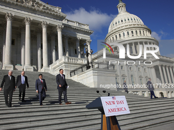 House Majority Whip Tom Emmer (R-MN), Leader Steve Scalise (R-LA), Speaker Mike Johnson (R-LA) and Chair of the National Republican Congress...