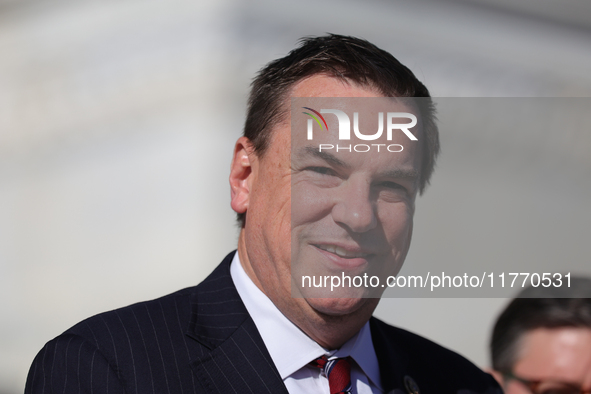 Chair of the National Republican Congressional Committee Rep. Richard Hudson (R-NC) speaks at a GOP press conference on the steps of the U.S...