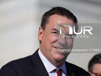 Chair of the National Republican Congressional Committee Rep. Richard Hudson (R-NC) speaks at a GOP press conference on the steps of the U.S...