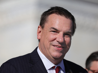 Chair of the National Republican Congressional Committee Rep. Richard Hudson (R-NC) speaks at a GOP press conference on the steps of the U.S...