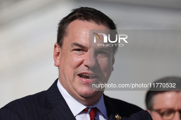 Chair of the National Republican Congressional Committee Rep. Richard Hudson (R-NC) speaks at a GOP press conference on the steps of the U.S...