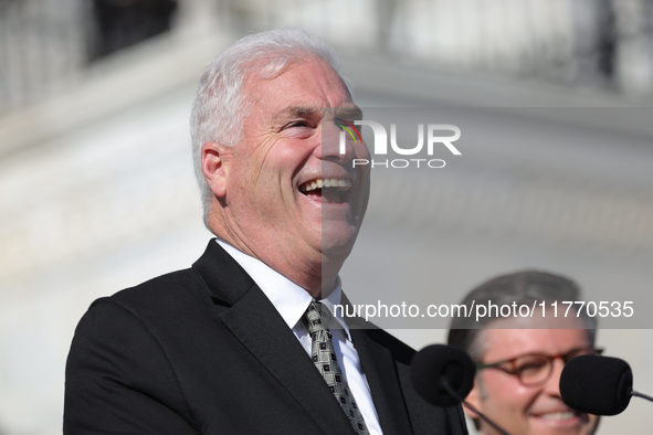 House Majority Whip Tom Emmer (R-MN) speaks at a GOP press conference on the steps of the U.S. Capitol in Washington, D.C. on November 12, 2...