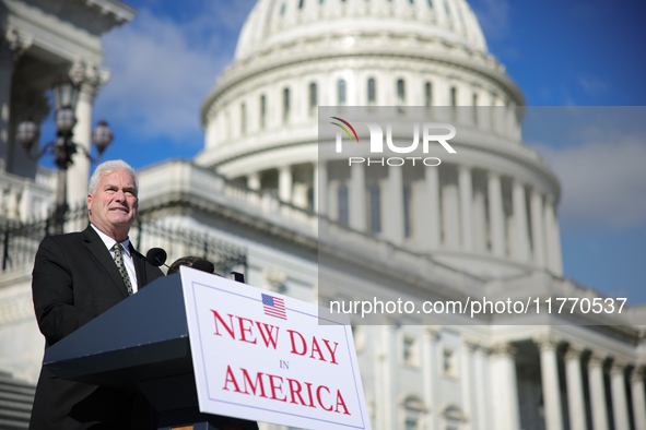 House Majority Whip Tom Emmer (R-MN) speaks at a GOP press conference on the steps of the U.S. Capitol in Washington, D.C. on November 12, 2...