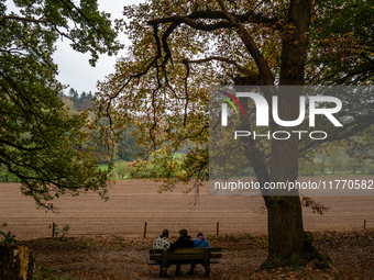 People enjoy outdoor activities in nature to combat the relative absence of sun and light, also known as 'Dutch weather', in Nijmegen, Nethe...