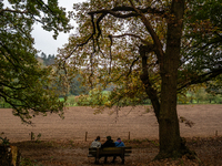 People enjoy outdoor activities in nature to combat the relative absence of sun and light, also known as 'Dutch weather', in Nijmegen, Nethe...