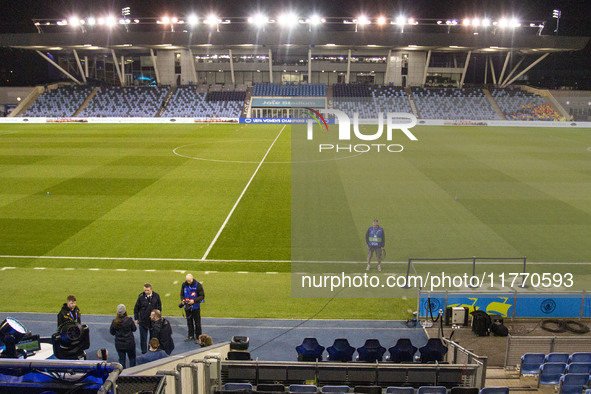 General view of Joie Stadium during the UEFA Champions League Group D match between Manchester City and Hammarby at the Joie Stadium in Manc...