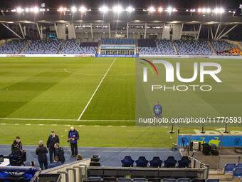 General view of Joie Stadium during the UEFA Champions League Group D match between Manchester City and Hammarby at the Joie Stadium in Manc...