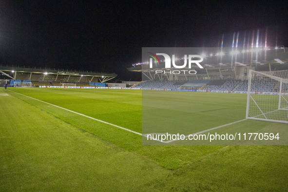 General view of Joie Stadium during the UEFA Champions League Group D match between Manchester City and Hammarby at the Joie Stadium in Manc...