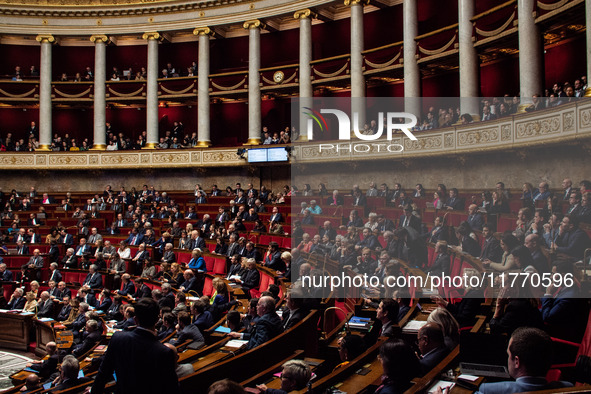 The General Assembly, the French Parliament, holds a question time session to the government in Paris, France, on November 12, 2024. 