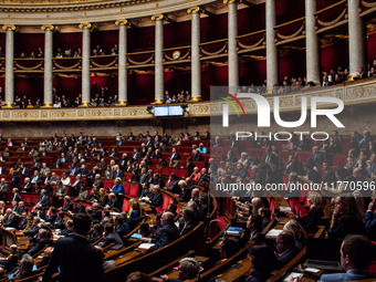 The General Assembly, the French Parliament, holds a question time session to the government in Paris, France, on November 12, 2024. (