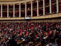 The General Assembly, the French Parliament, holds a question time session to the government in Paris, France, on November 12, 2024. (