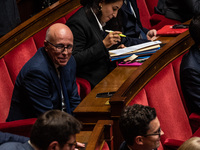 Republican right-wing MP Eric Ciotti is in Parliament during the question time to the government in Paris, France, on November 12, 2024. (