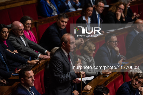 Laurent Maercangeli is a deputy of the Horizons and Independents group at the National Assembly in Paris, France, on November 12, 2024. 