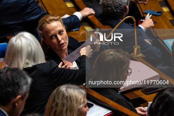 Violette Spillebout serves as a deputy for Together for the Republic in the National Assembly in Paris, France, on November 12, 2024. 