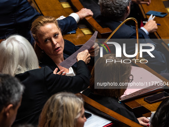 Violette Spillebout serves as a deputy for Together for the Republic in the National Assembly in Paris, France, on November 12, 2024. (