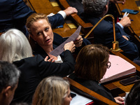 Violette Spillebout serves as a deputy for Together for the Republic in the National Assembly in Paris, France, on November 12, 2024. (