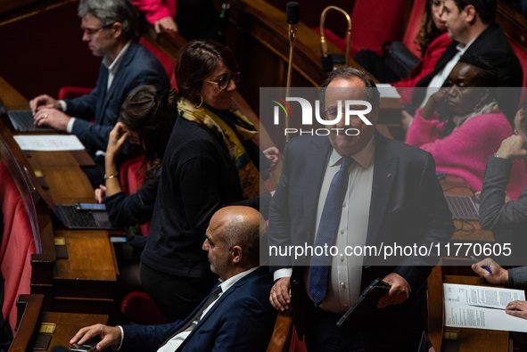 Former President of the Republic and Socialist MP Francois Hollande is at the National Assembly on the day of the question to the government...