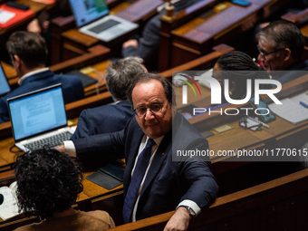 Former President of the Republic and Socialist MP Francois Hollande is at the National Assembly on the day of the question to the government...