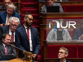 Frederic Maillot, deputy of the Democratic and Republican Left, is at the Assemblee Nationale in Paris, France, on November 12, 2024. (