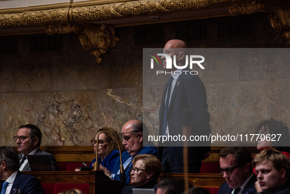 Rene Lioret, deputy of the Rassemblement National, is at the Assemblee Nationale in Paris, France, on November 12, 2024. 