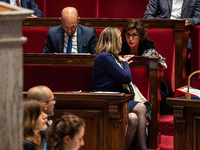 Rachida Dati, Minister of Culture, is among the benches of the General Assembly in the French Parliament in Paris, France, on November 12, 2...